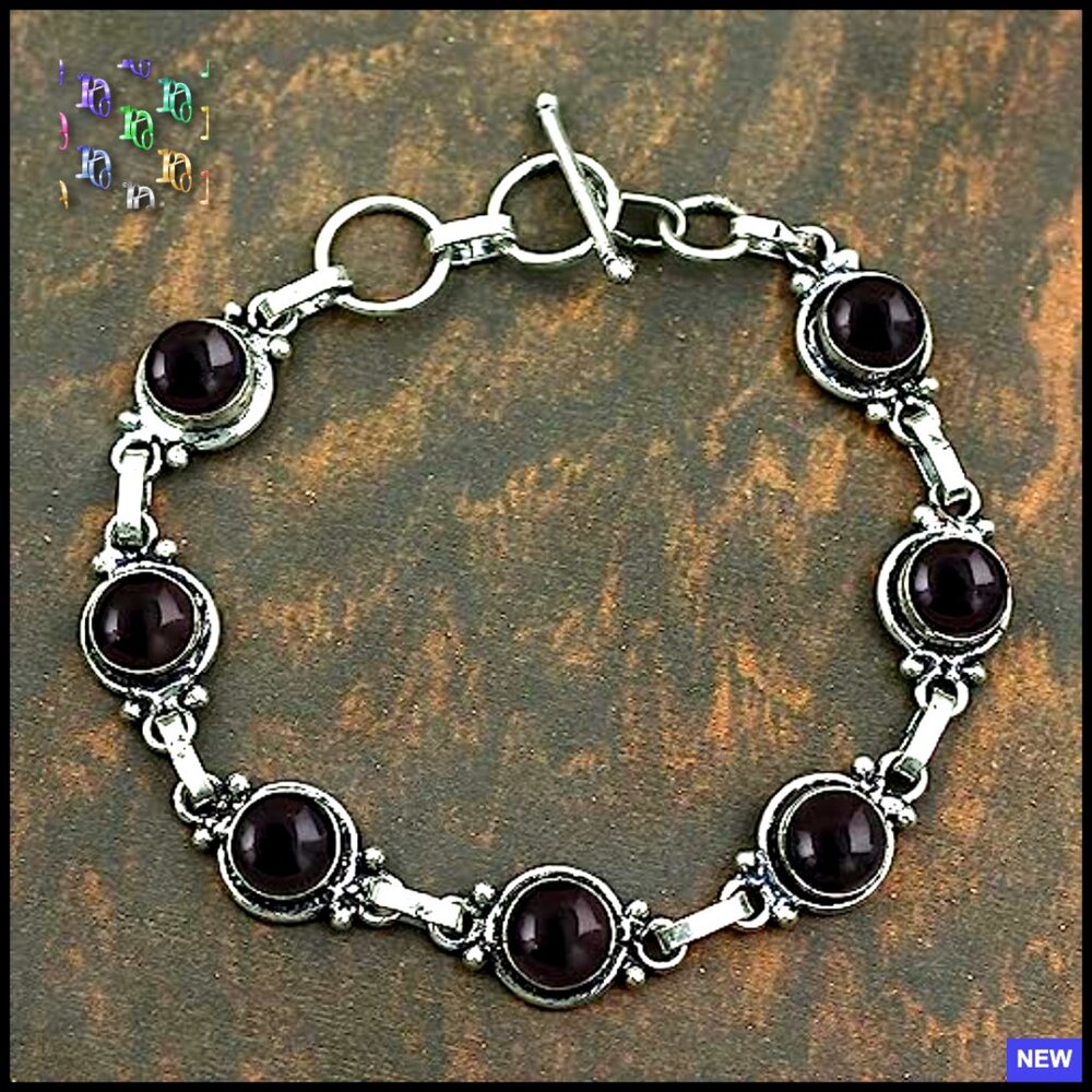 Silver Plated Adjustable Link Bracelet Vintage Bo… - image 4
